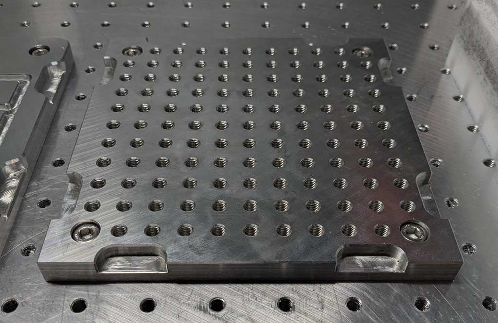 M6 - Fixture/Optical Plate Aluminium - 155mm x 155mm x 12mm -12.5mm hole spacing