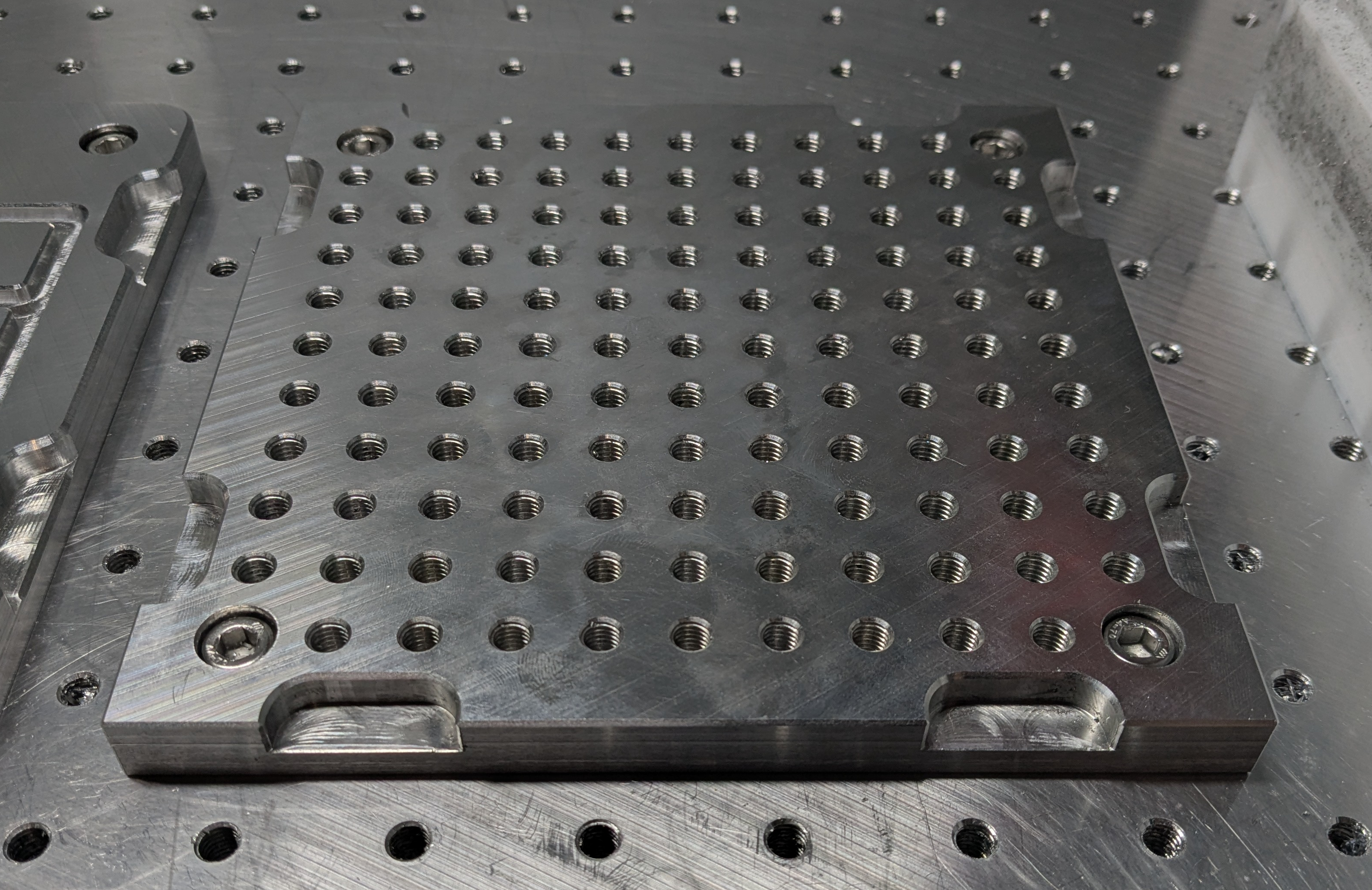 M6 - Fixture/Optical Plate Aluminium - 155mm x 155mm x 12mm -12.5mm hole spacing