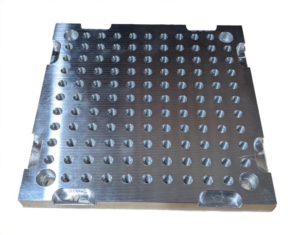 M6 - Fixture/Optical Plate Aluminium - 155mm x 155mm x 12mm -12.5mm hole spacing