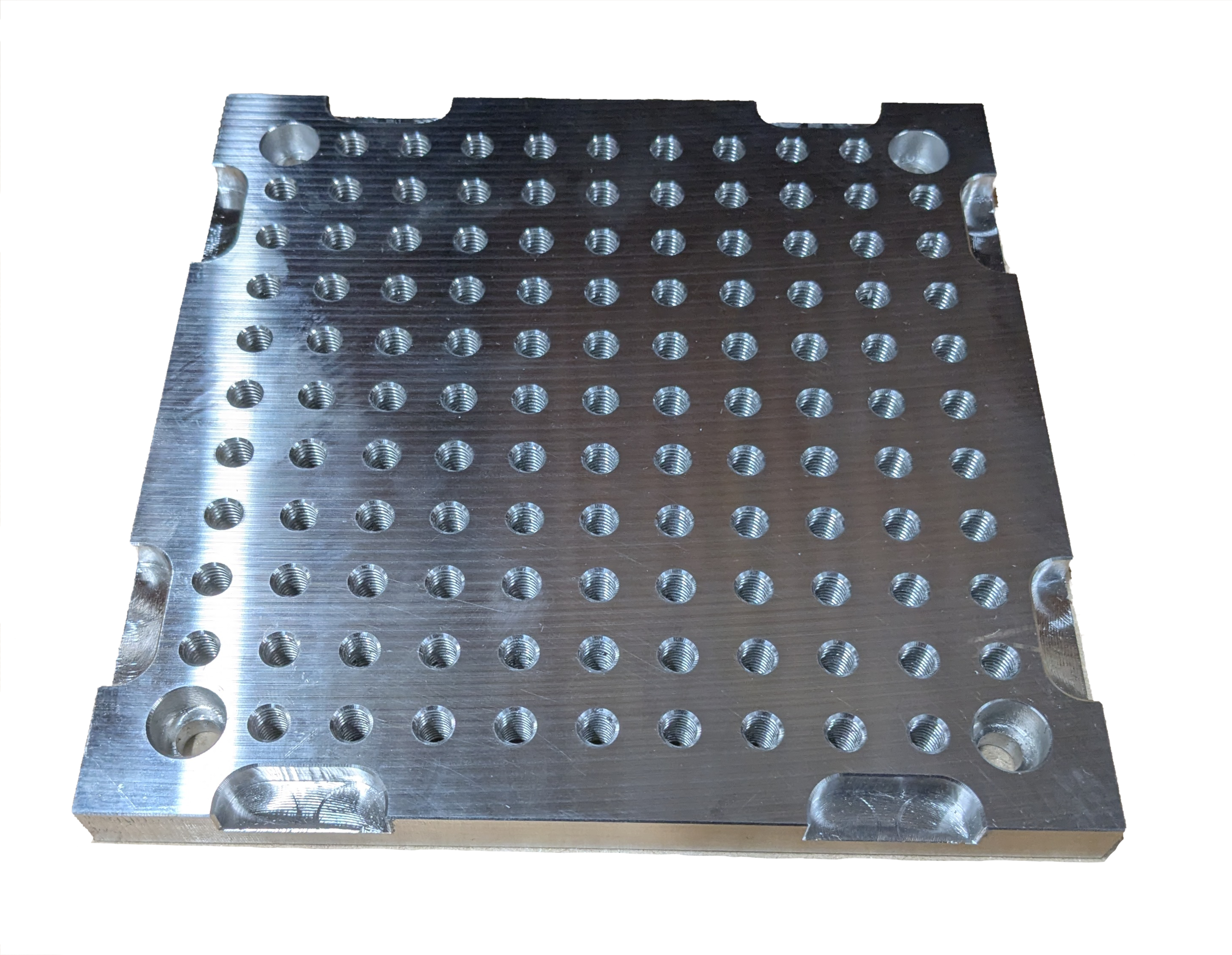 M6 - Fixture/Optical Plate Aluminium - 155mm x 155mm x 12mm -12.5mm hole spacing