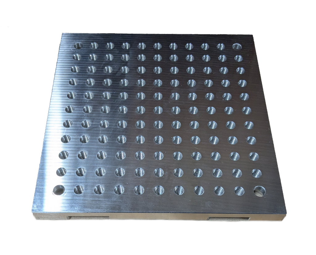 M6 - Fixture/Optical Plate Aluminium - 155mm x 155mm x 12mm -12.5mm hole spacing